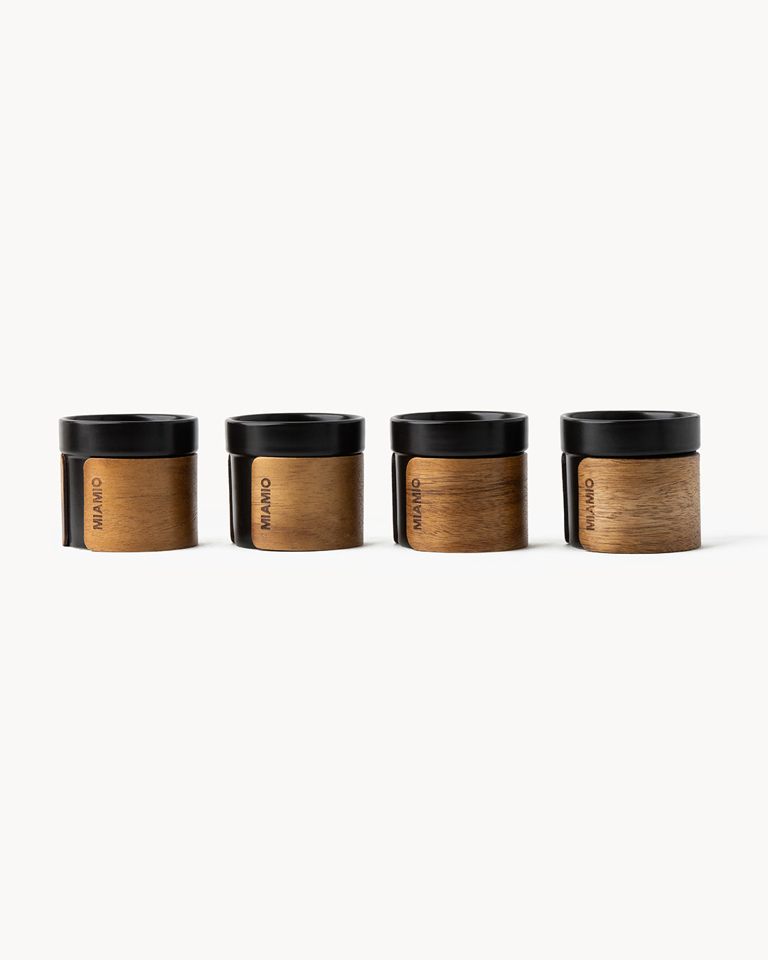 Espressotassen 4er Set mit Holzmanschette 100 ml