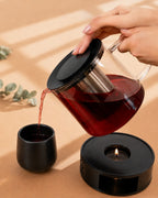 Teiera in vetro con scaldino 1,5 L