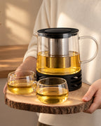 Teiera in vetro con scaldino 1,5 L