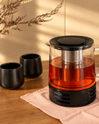 Teiera in vetro con scaldino 1,5 L