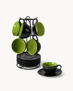 Miamio Cappuccinotassen Le Papillon 6er Set Keramik 175ml grun